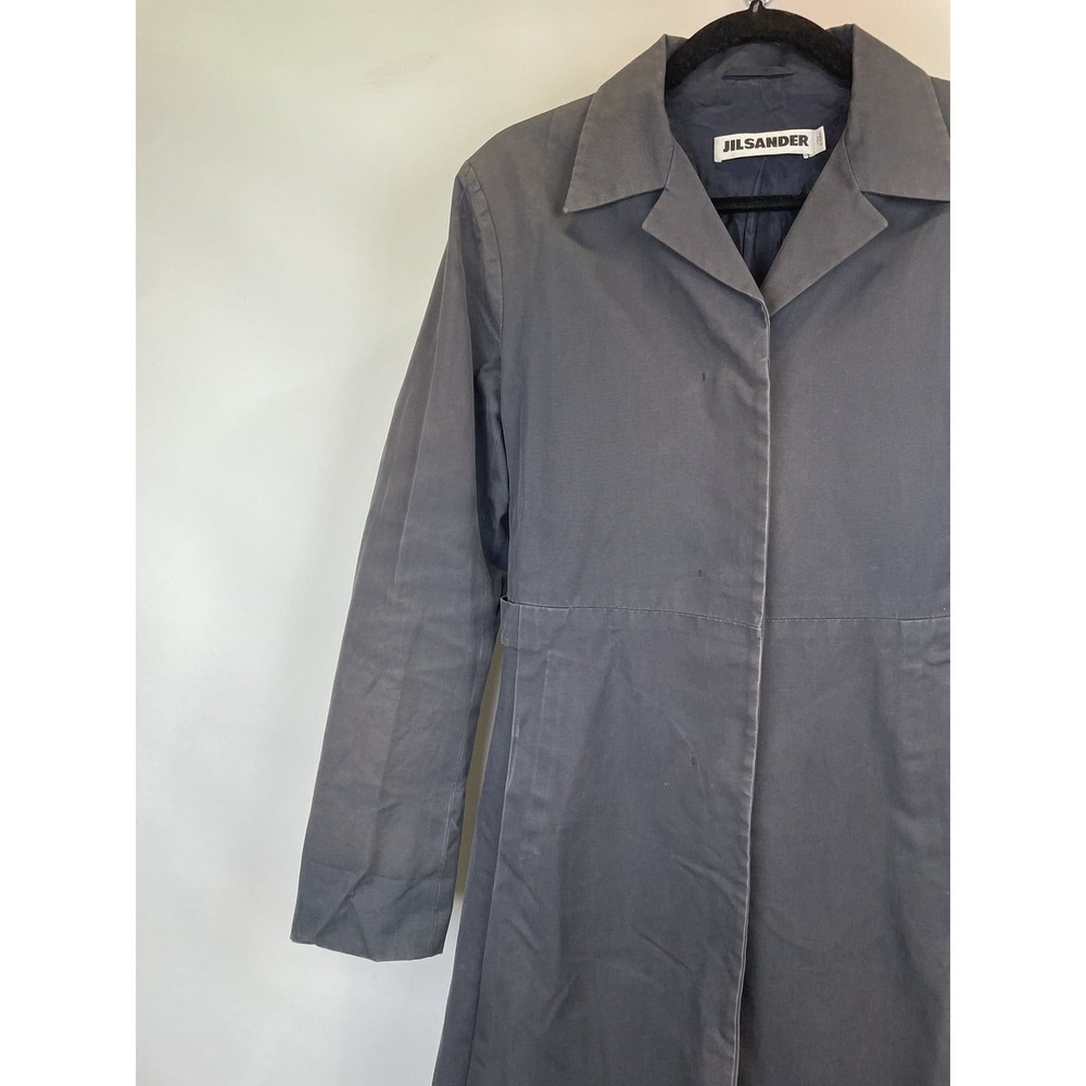 Vintage Navy Jil Sander Trench Coat Size 38 View 5